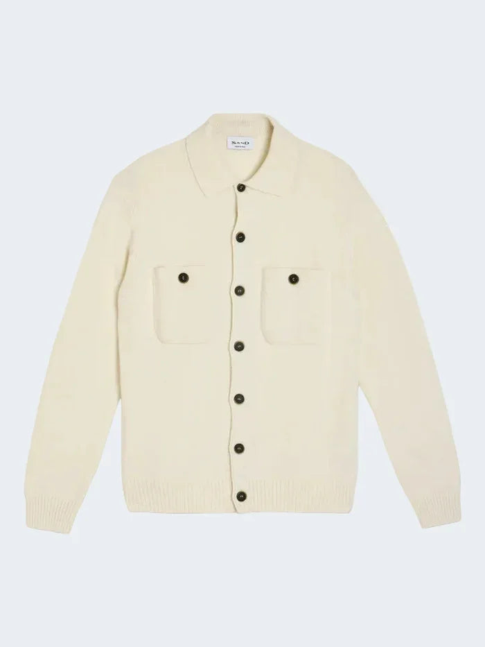 Sand Trani off-white stickad kofta herr