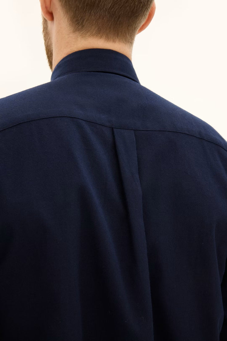 Reg Fit Cut Away Brushed Flannel - 210 Navy