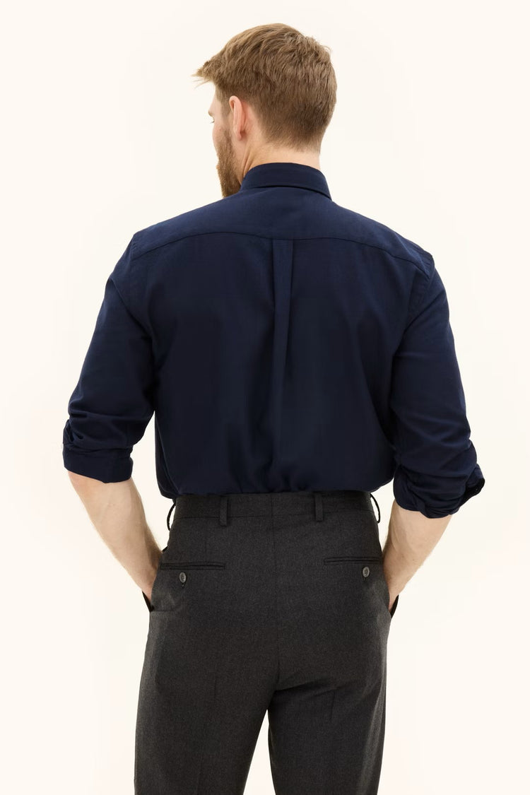 Reg Fit Cut Away Brushed Flannel - 210 Navy