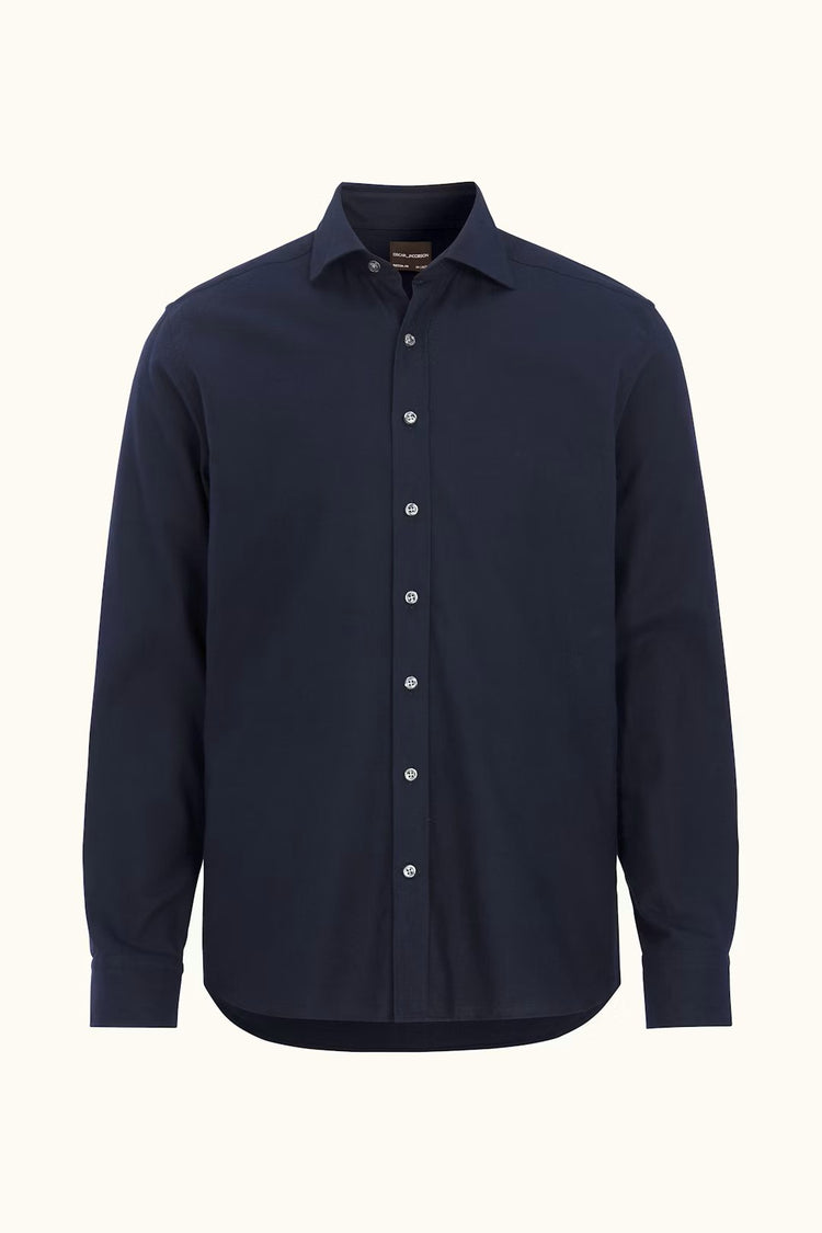 Reg Fit Cut Away Brushed Flannel - 210 Navy