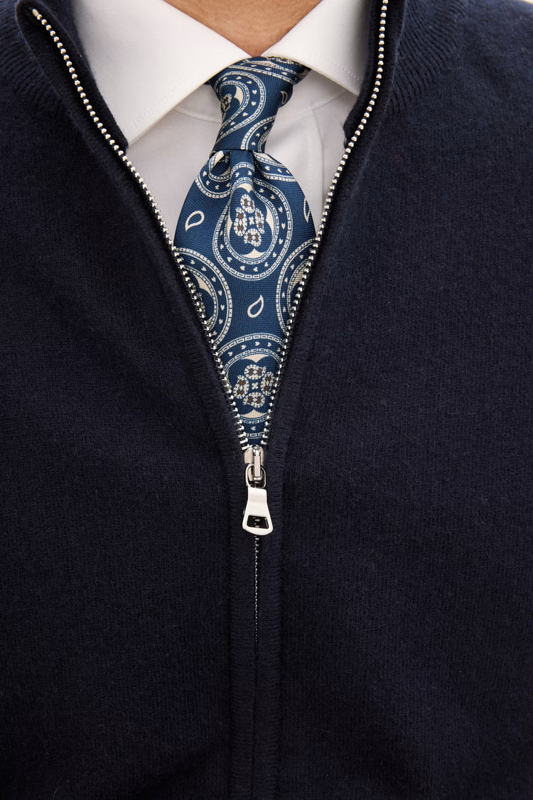 Regular Fit Cardigan Ull-Kashmir - Navy
