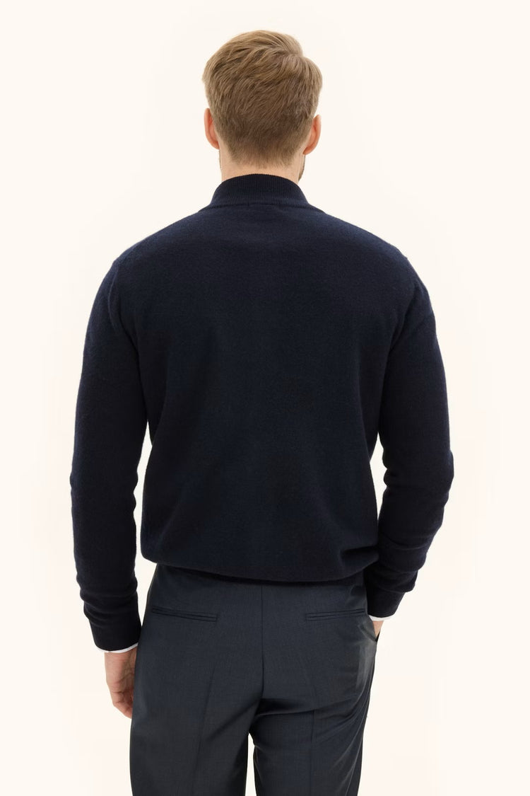 Regular Fit Cardigan Ull-Kashmir - Navy