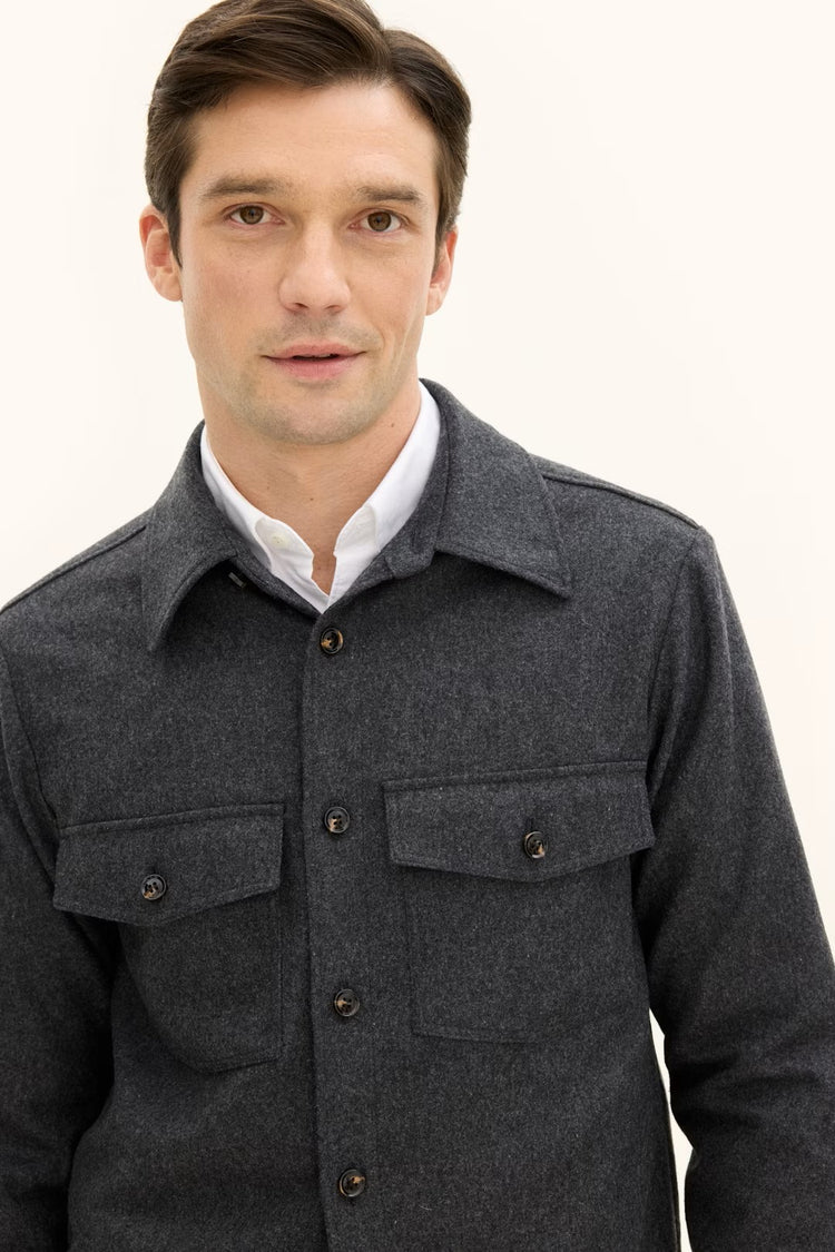 Magnus Shirt Jacket - 130 Earth Grey
