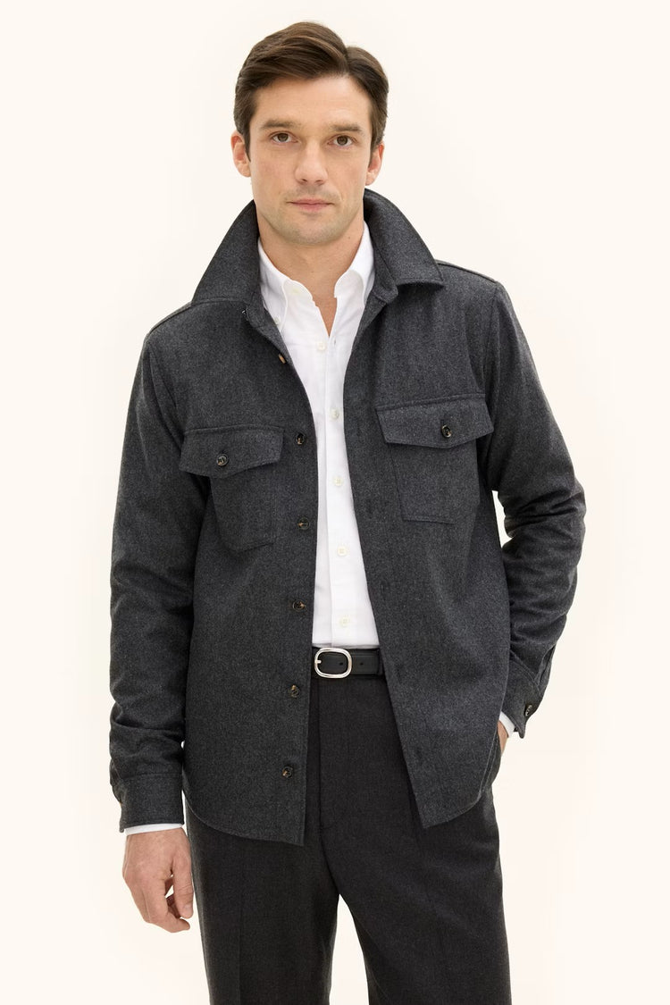 Magnus Shirt Jacket - 130 Earth Grey