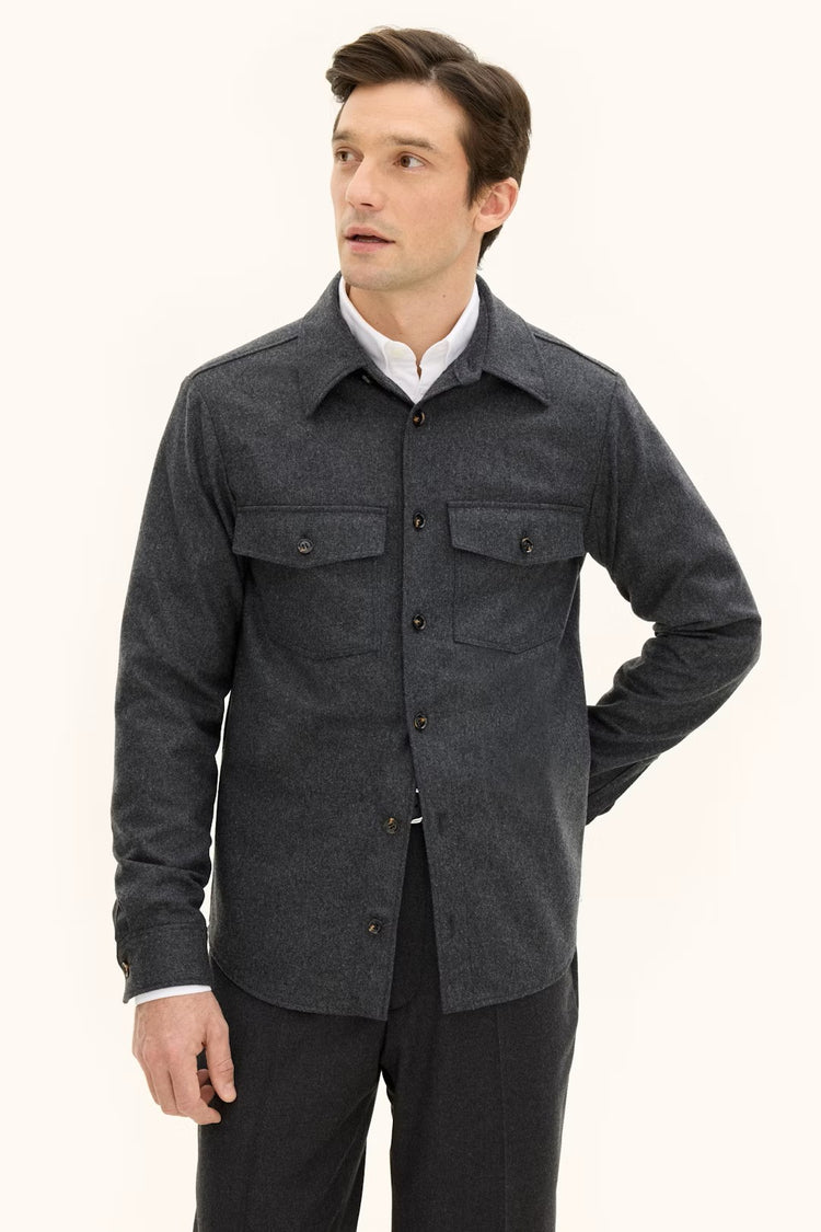 Magnus Shirt Jacket - 130 Earth Grey