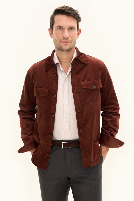 Magnus Shirt Jacket - Orange Rust