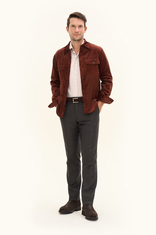 Magnus Shirt Jacket - Orange Rust