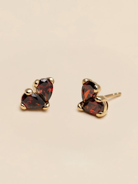 Love earrings - Garnet