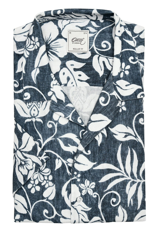 Skjorta Oscar of Sweden - 309 ASH GREY PRINT