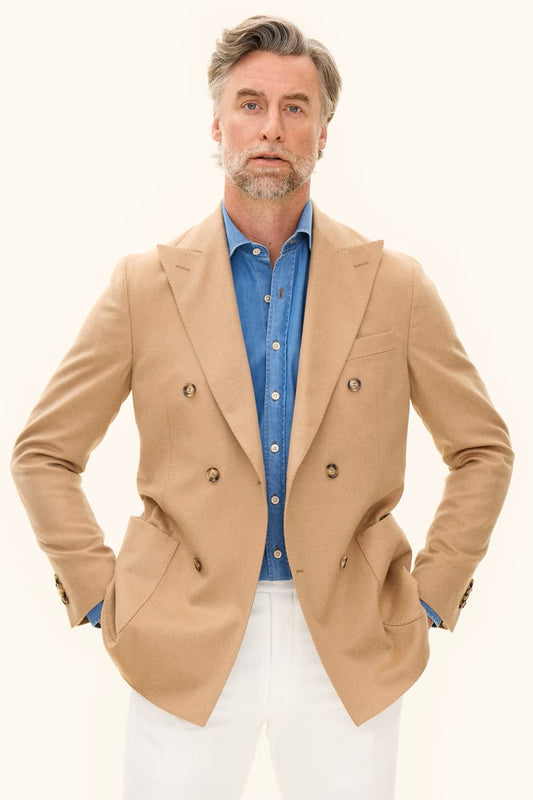 Farris Patch Soft Blazer - Light Camel Beige