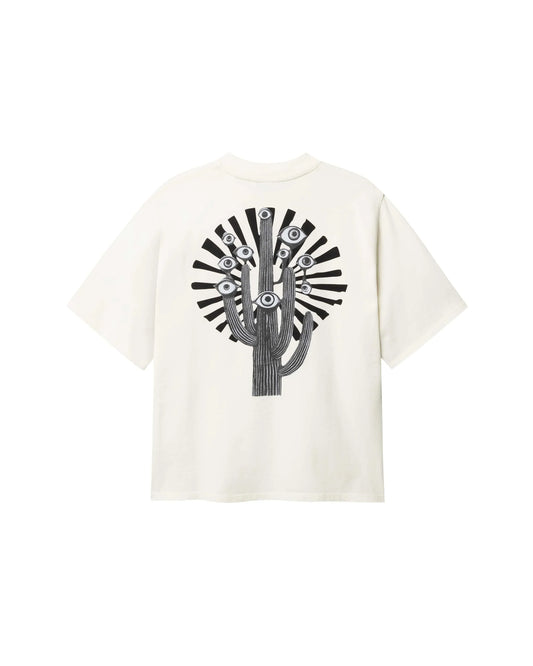 Magic Journey T-shirt cream herr med svart grafiskt tryck på ryggen