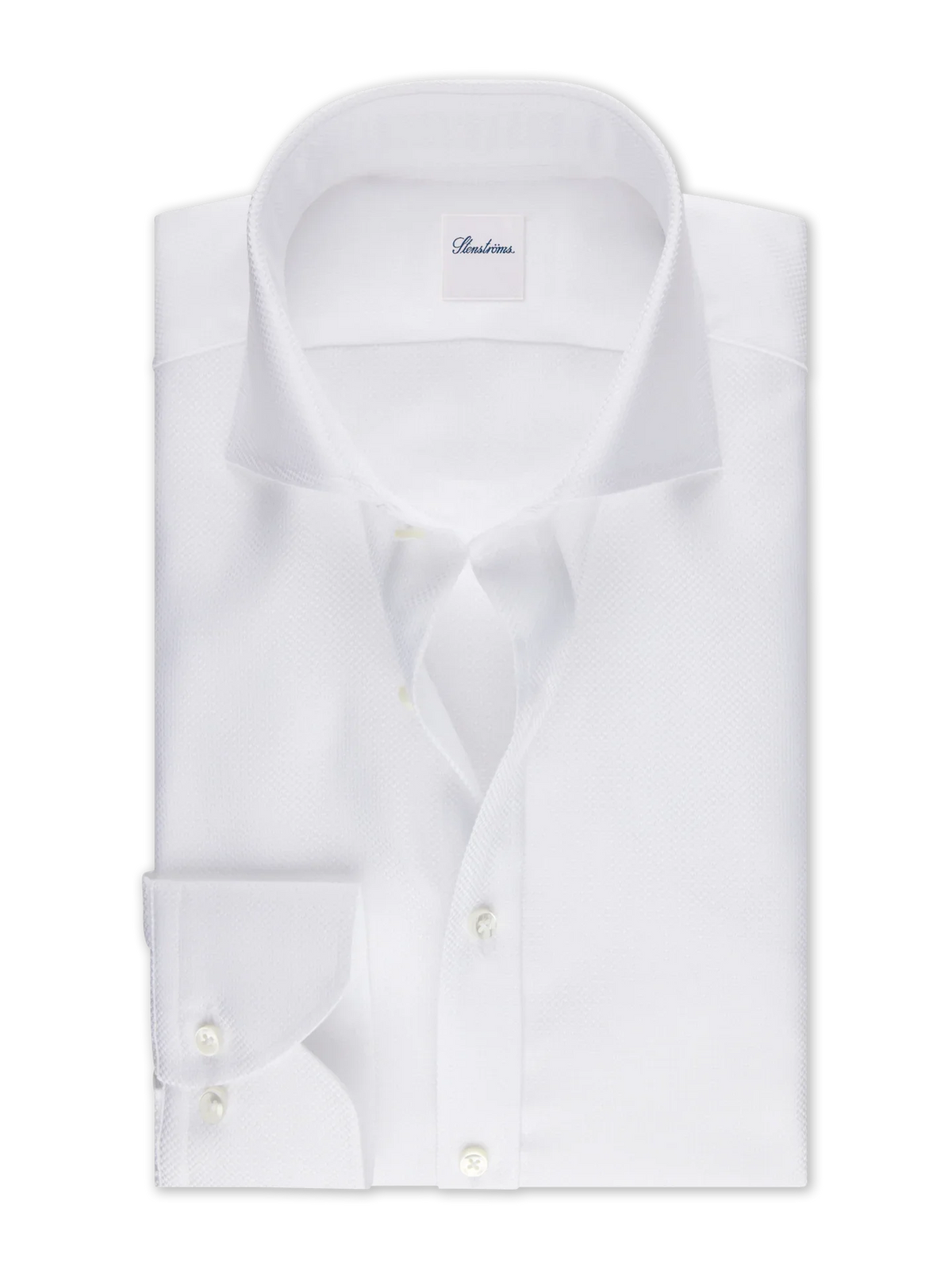 Twillskjorta med struktur Slimline - Vit – framsida