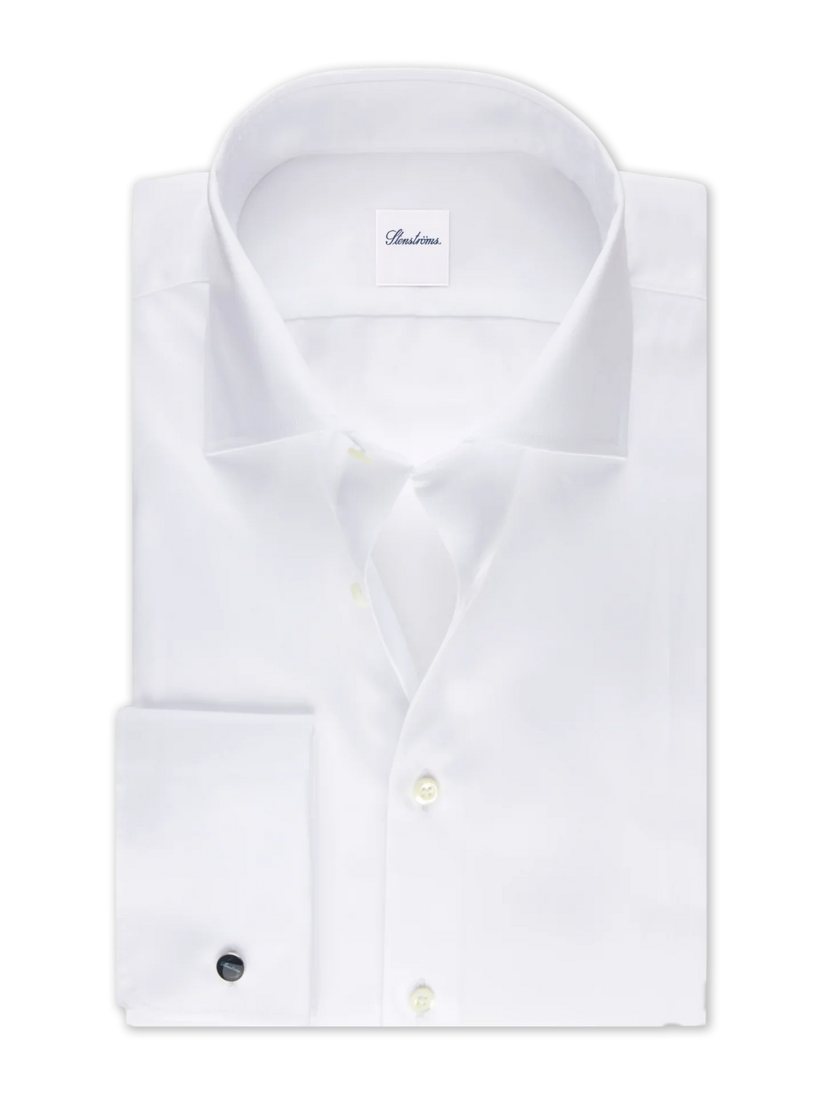 Twillskjorta Slimline, XL-ärmar, dubbel manschett - Vit – framsida
