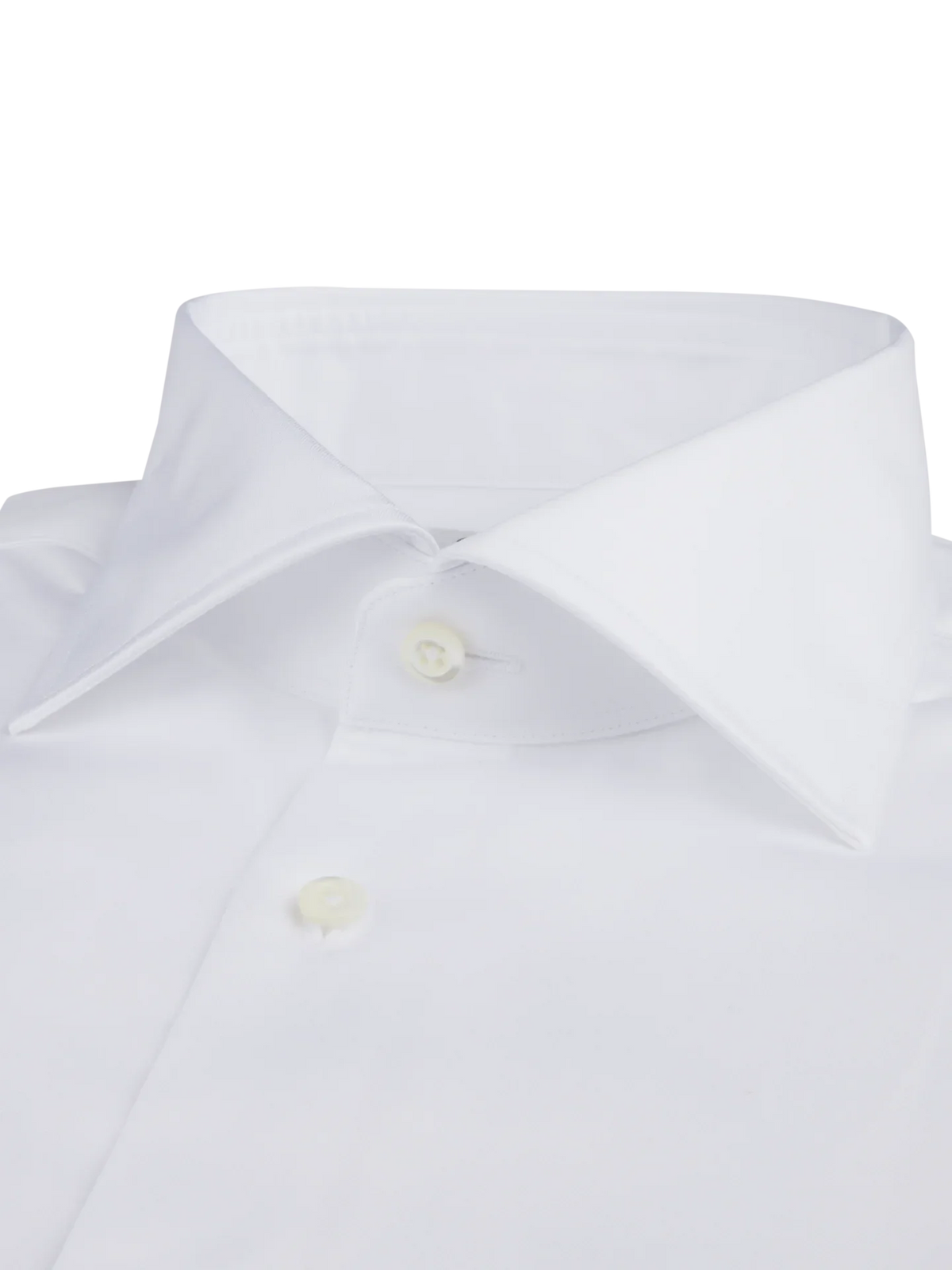 Twillskjorta Slimline, XL-ärmar, dubbel manschett - Vit – detalj krage