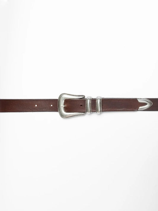 Western Silver Belt - Dark brown