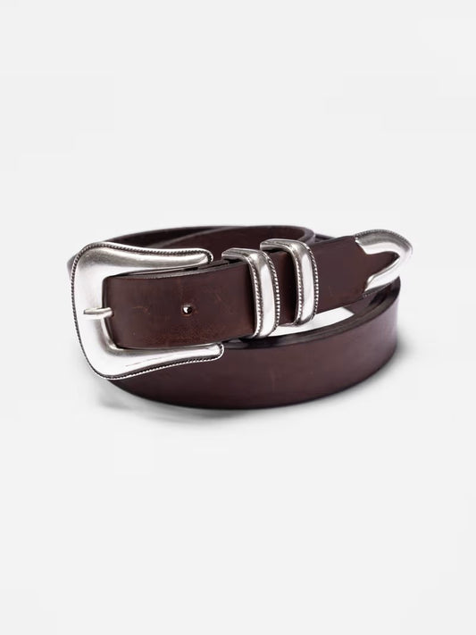 Western Silver Belt - Dark brown
