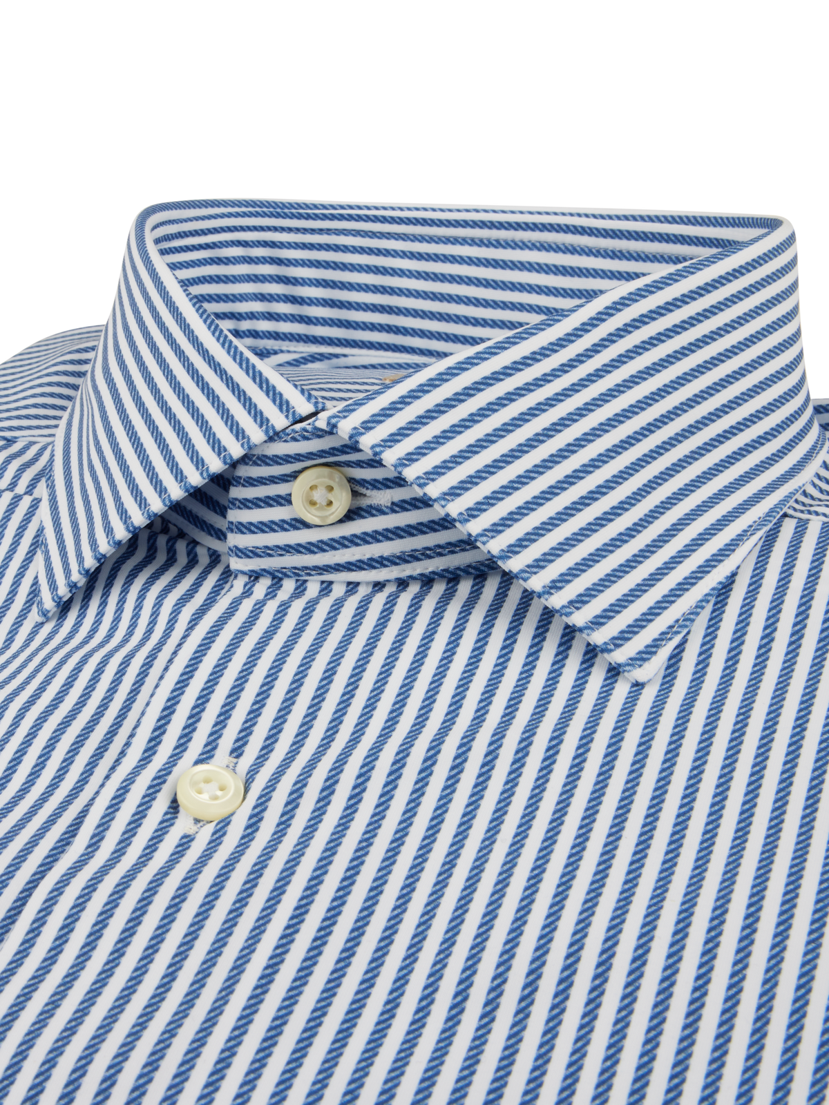 Randig jerseyskjorta Slimline - Mörkblå – modellbild