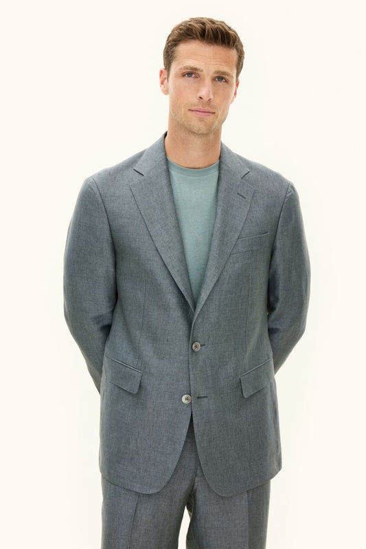 Eton grå kostymjacka herr med slim fit och två knappar