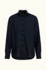 Reg Fit Cut Away Linen Shirt - Navy