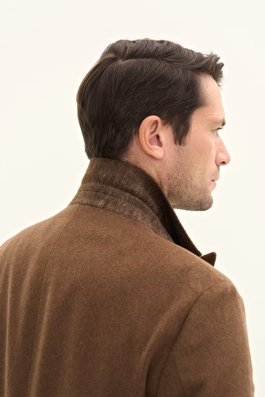 Sicily Double Breasted Coat - Brown Leaf