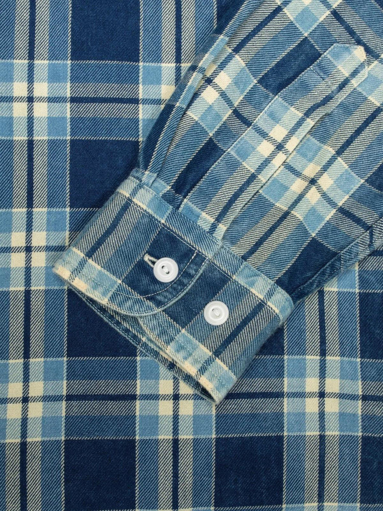 Julian Worker Shirt rutig indigo skjorta herr