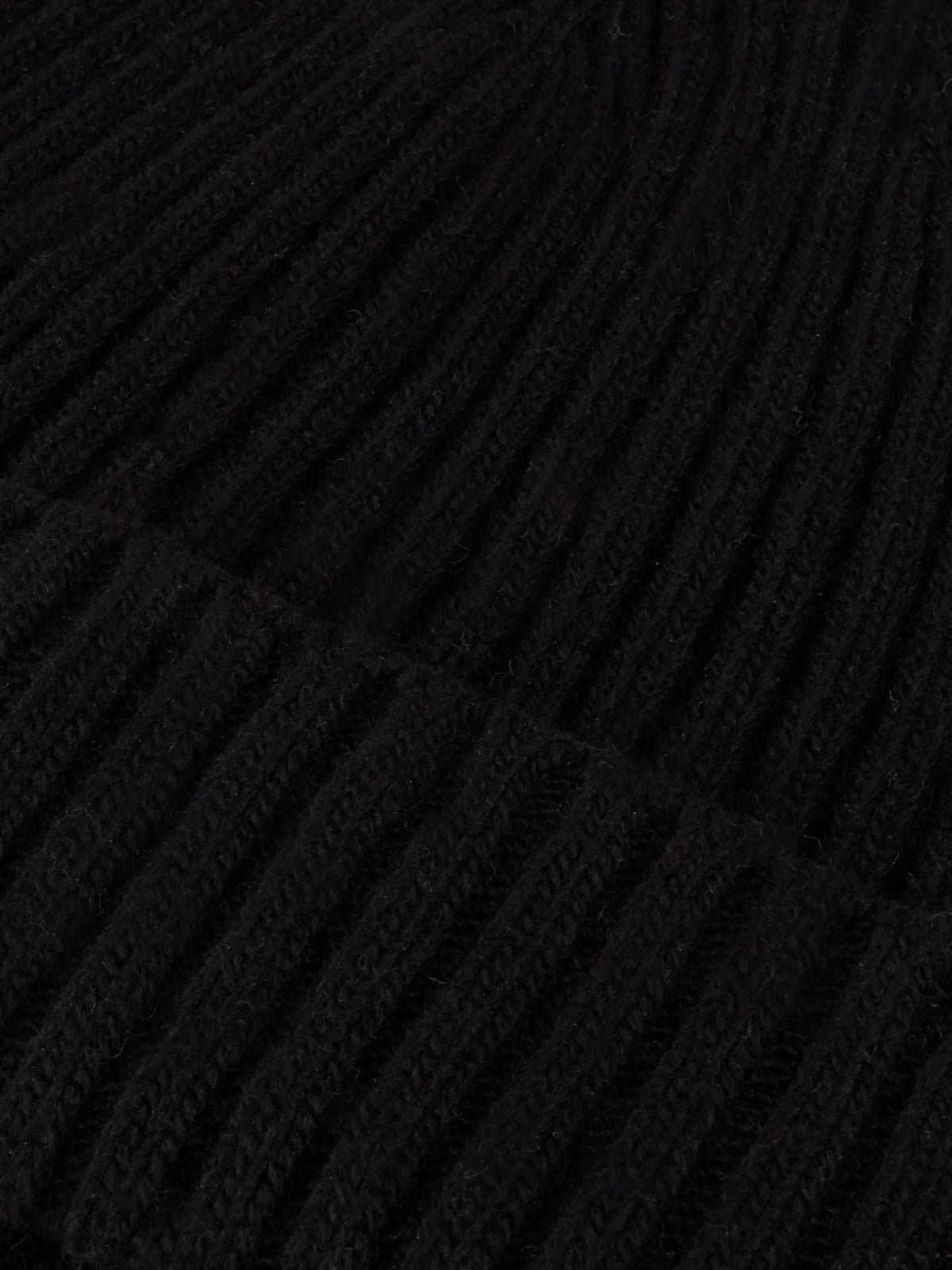 Merinoullsmössa - Svart – detalj