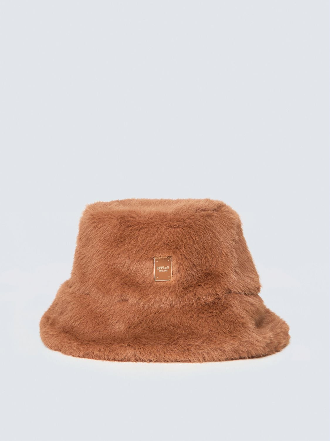 Bucket hat i hairy textile - Mörkbrun – bild 1