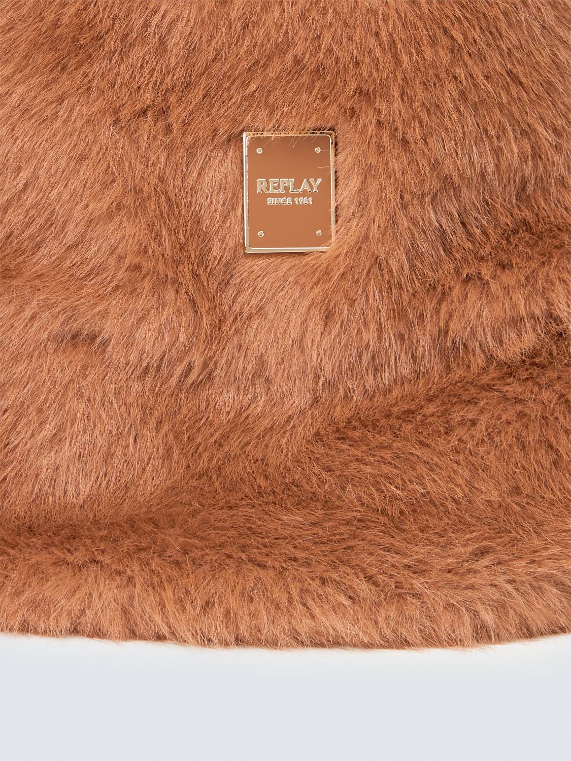 Bucket hat i hairy textile - Mörkbrun – bild 3