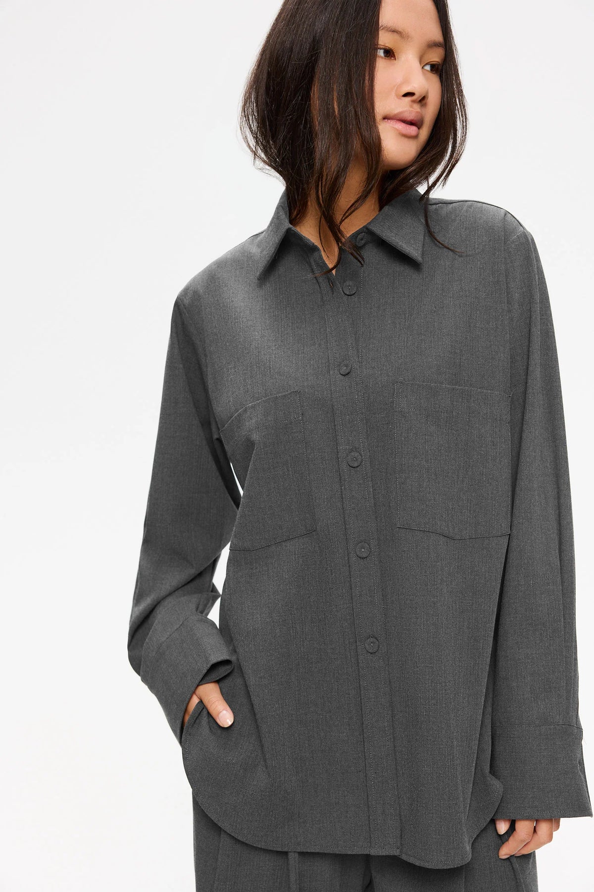 Ambel W´s blouse - Mid Grey Melange
