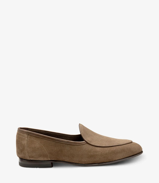 Belgrave French-Bound Apron Loafer - Flint Suede