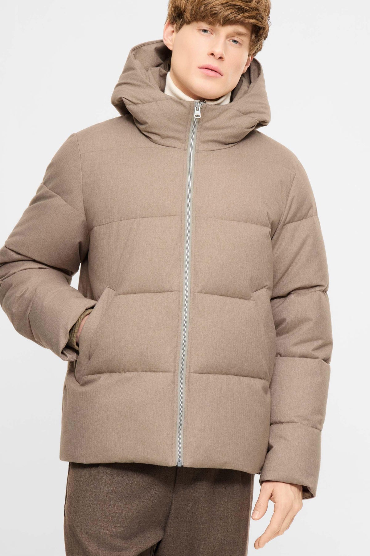 Elvine Bjarne pufferjacka i beige melange
