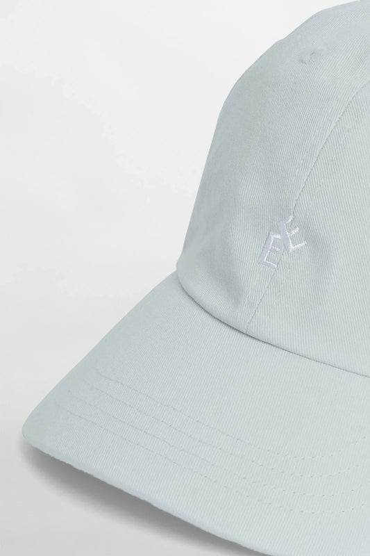 Sky blue keps herr med vit brodyr, bomull