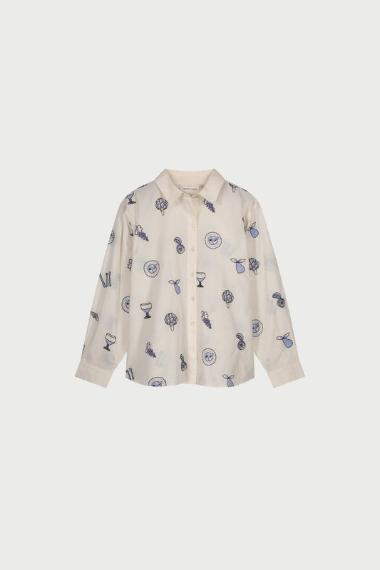 Lilot Blouse - Cosy White/Blue