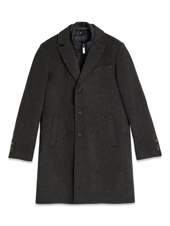 Wool Cashmere Tech Coat - Graphite Grey – framsida