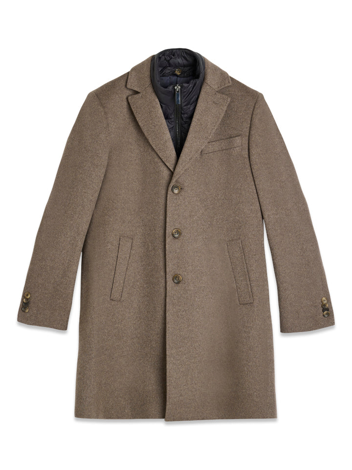 Wool Cashmere Tech Coat - Brown – framsida