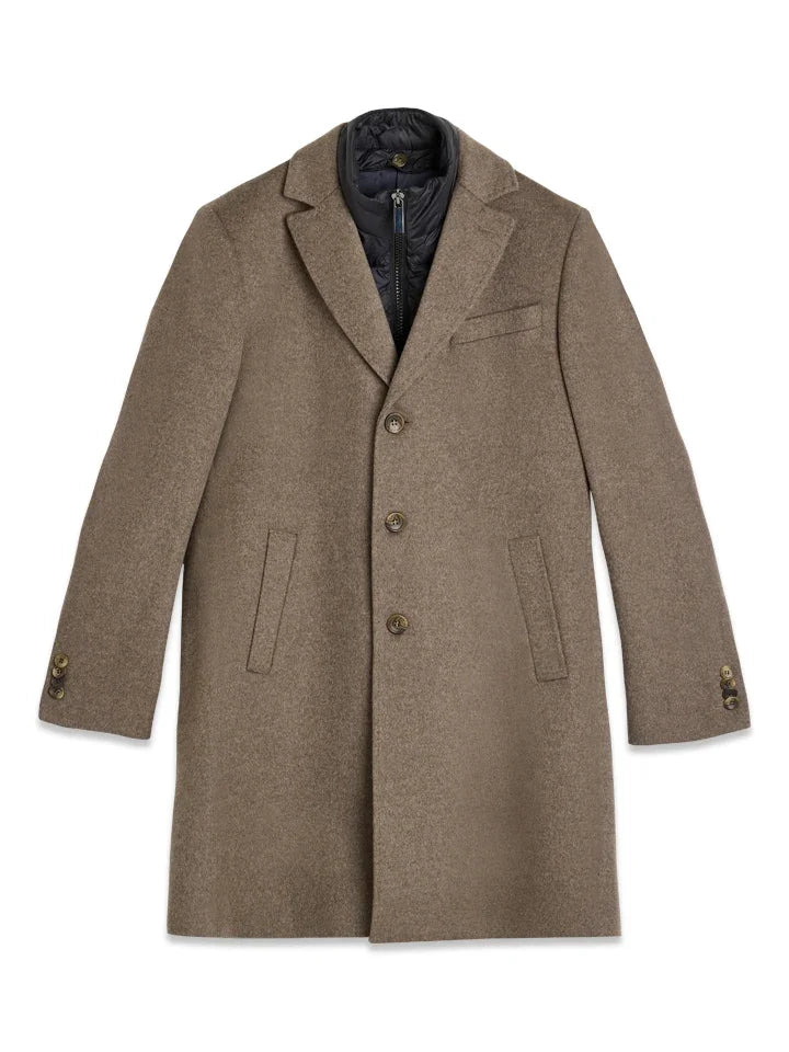 Wool Cashmere Tech Coat - Brown – framsida