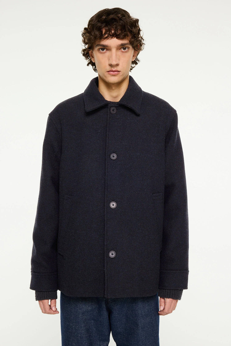 Ciaran Wool Jacket - Navy Melange
