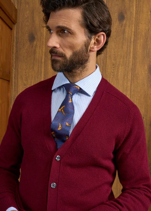Cornwall Saddle Shoulder Vee Cardigan - BOR