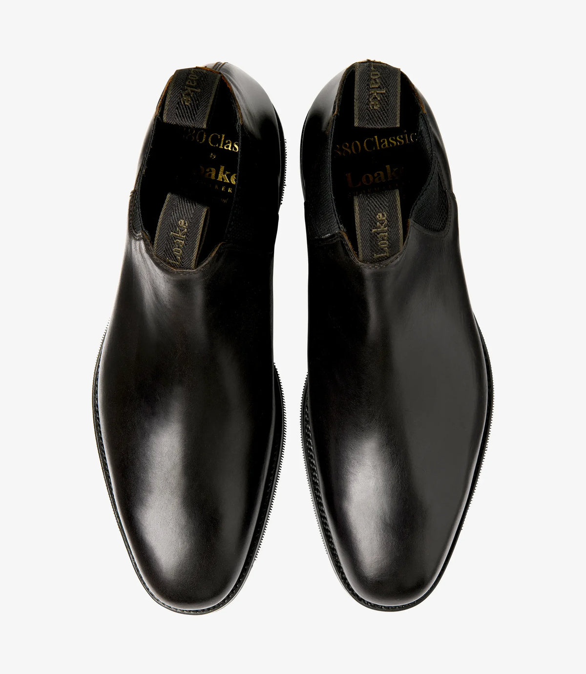 Loake svarta skinn Chelseaboots herr