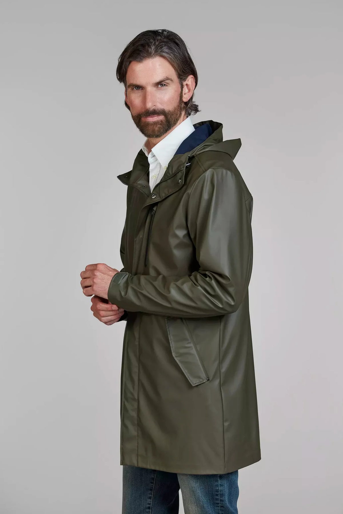 Hansen & Jacob Rick raincoat mörkgrön regnjacka herr