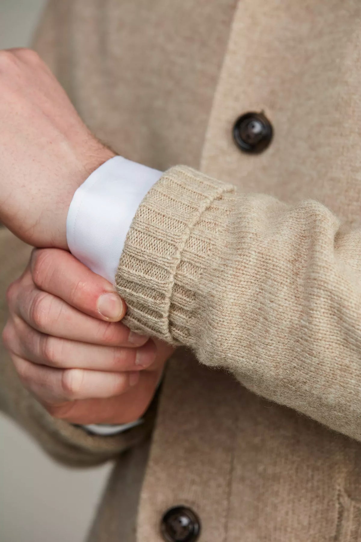 GEELONG HIGH COLLAR CARDIGAN - SAND 14