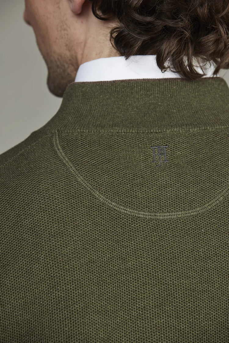 Half Zip Strukture Knit - Moss Green