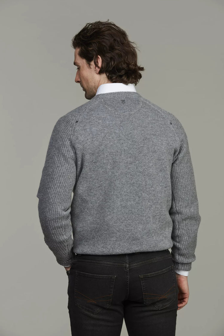 Pure Cashmere Raglan Knit - Grey