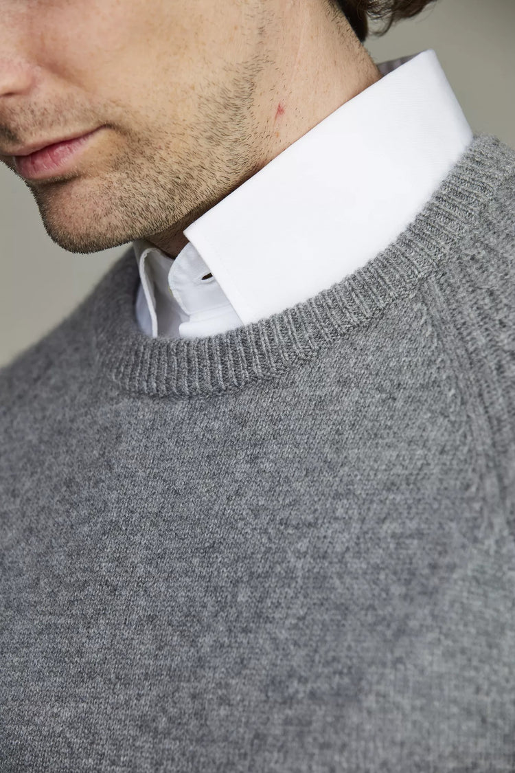 Pure Cashmere Raglan Knit - Grey