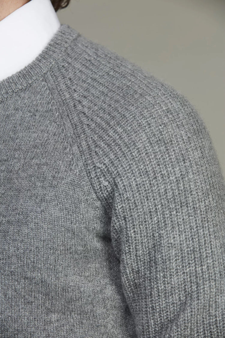 Pure Cashmere Raglan Knit - Grey