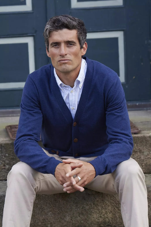 Sleek Cardigan navy kofta för herr från Hansen and Jacob