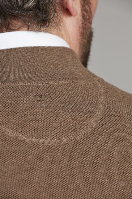 HALF ZIP STRUCTURE KNIT - BROWN 65