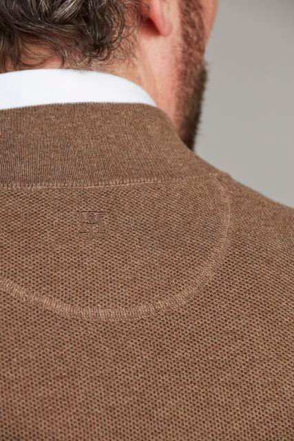 Hansen & Jacob Half Zip Structure Knit brun tröja