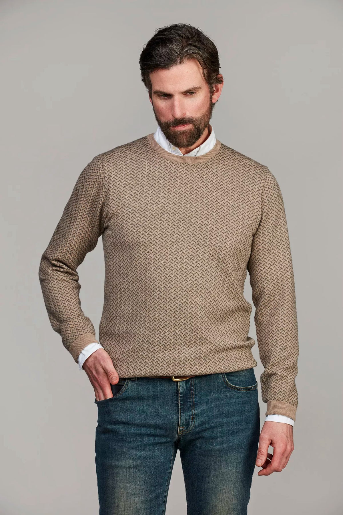 2TONE CONTRAST KNIT - BEIGE15