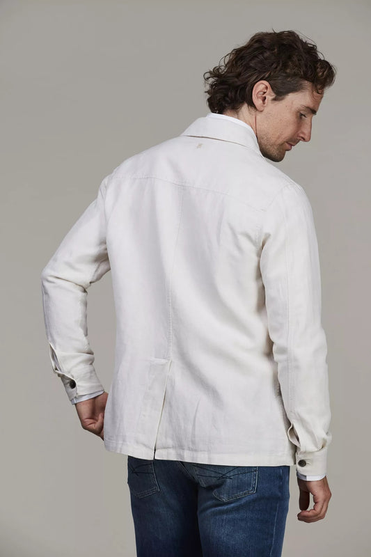 LINEN TWILL OVERSHIRT - OFFWHITE 11